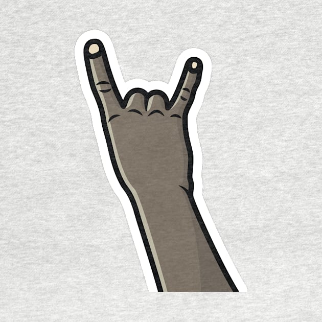 Rock Sign Hand Gesture Sticker vector illustration. People hand objects icon concept. Horns gesture grunge composition sticker vector design. by AlviStudio